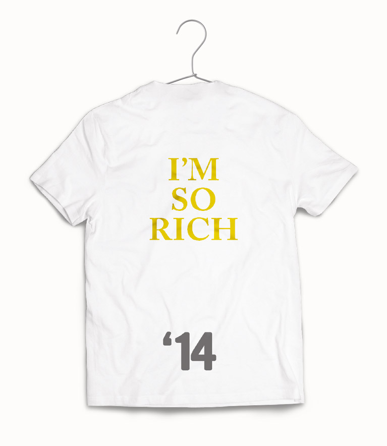 Back T-shirt with the message: I'm so rich – BCN Design Festival.