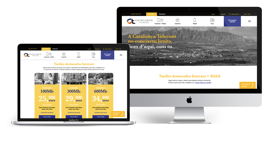 Redesign of Catalunya Telecom's web for desktop and laptop.