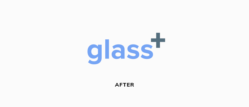Glass +Plus logo I had to redesign.