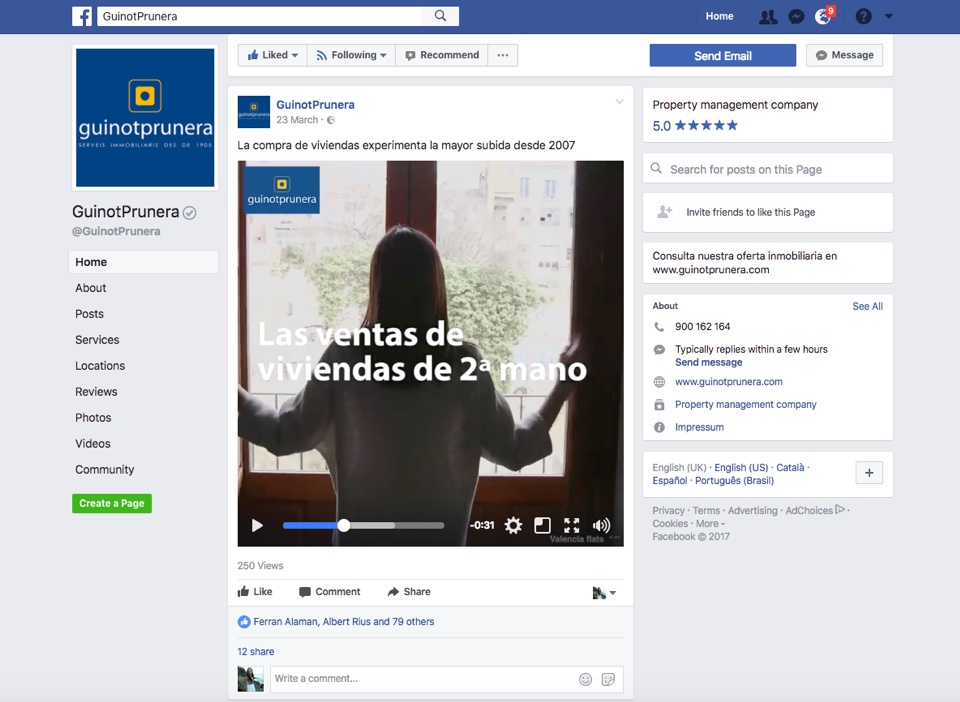GuinotPrunera social media – Facebook