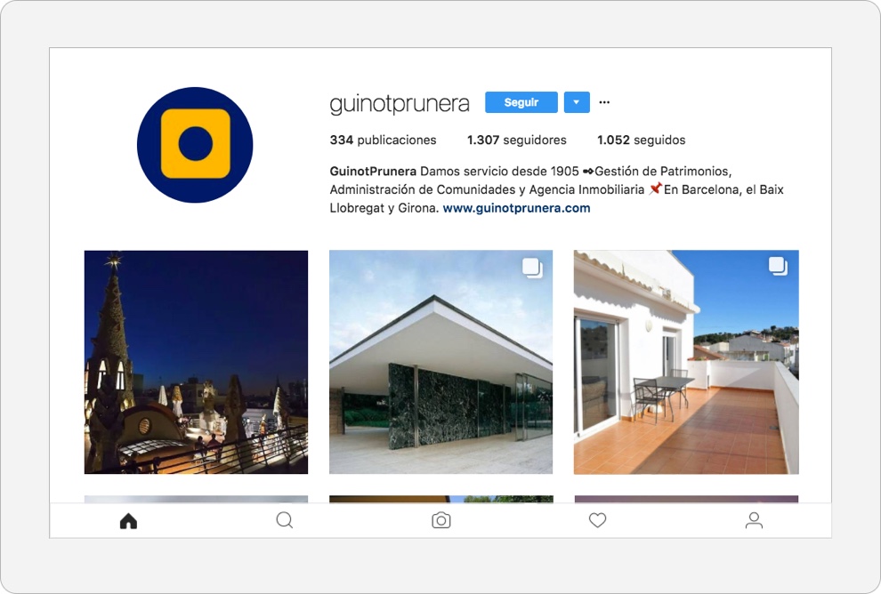 Ipad GuinotPrunera social media – Instagram