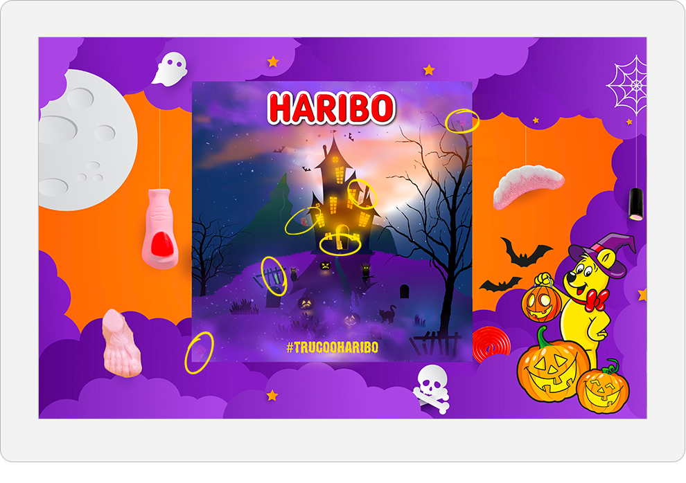 Haribo's ipad web, Truco o Haribo for Halloween.