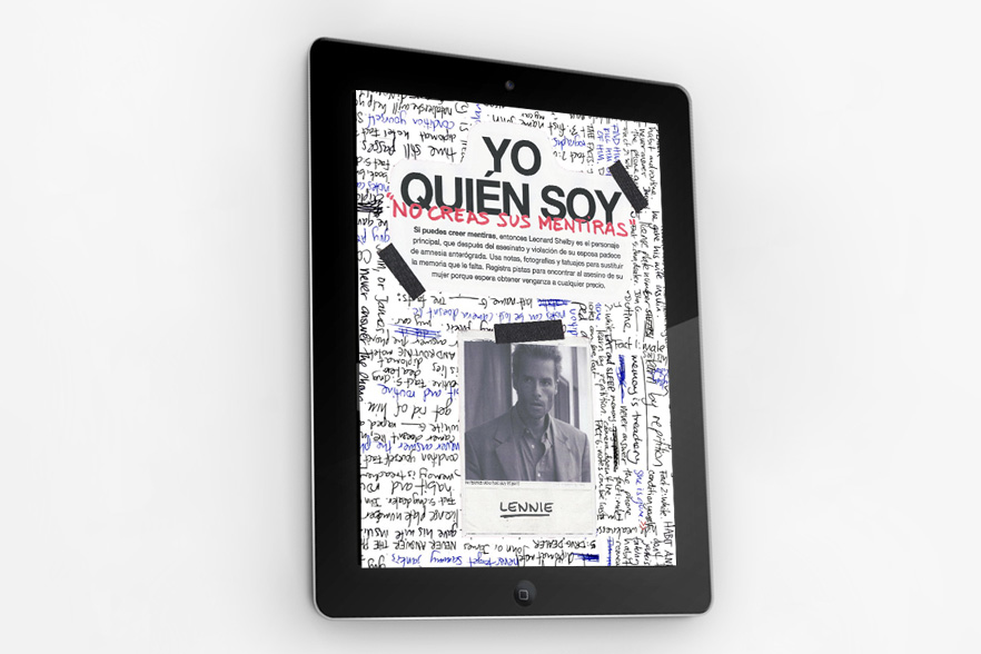 Memiento magazine on a tablet oriented vertically.
