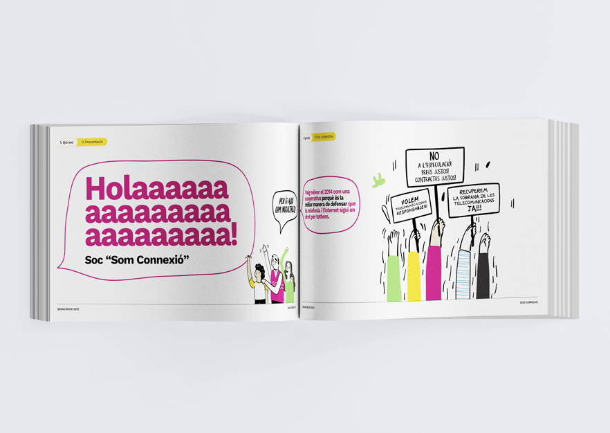 Brand book of Som Connexio: verbal communication section.